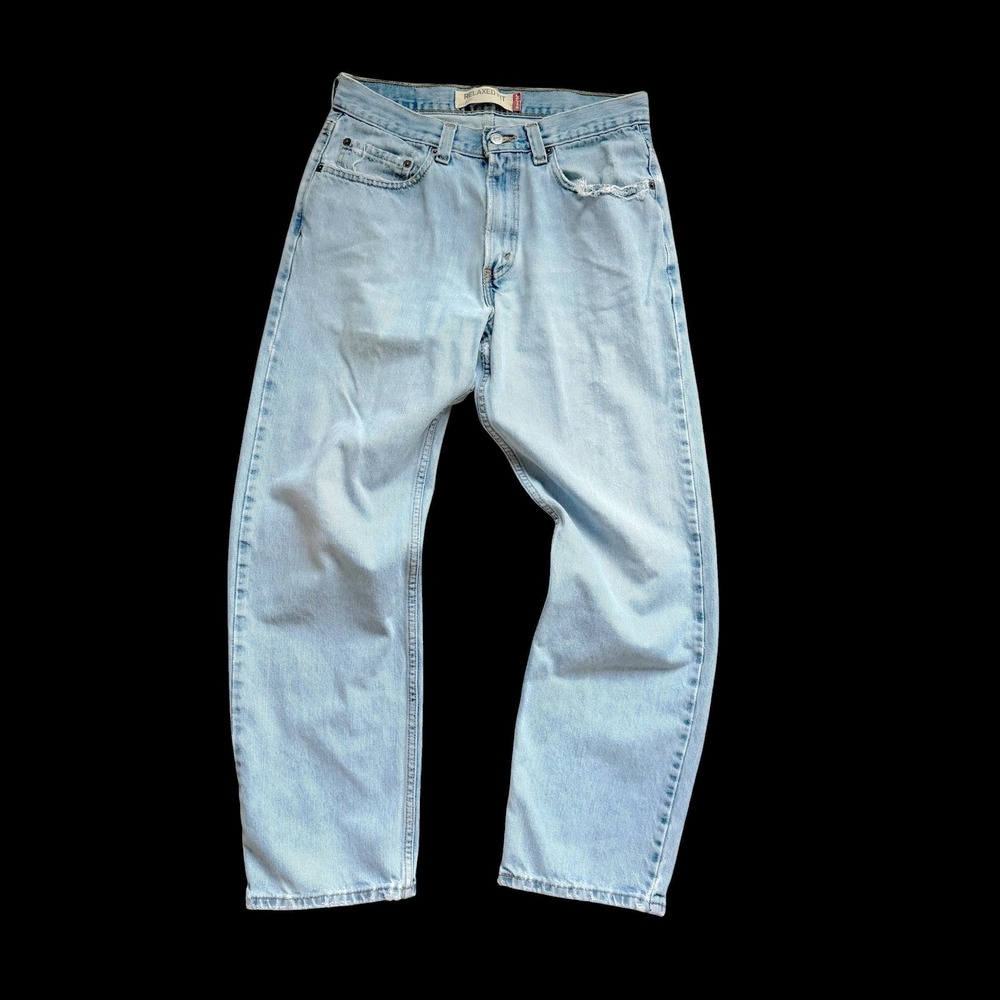 Y2K Vintage Levis 550 Distressed 31x29 Light Wash Blue Denim Jeans No Tag